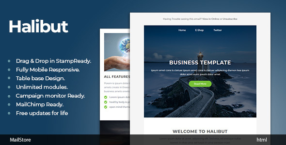 Halibut - Responsive Email Template with Stampready Builder icon