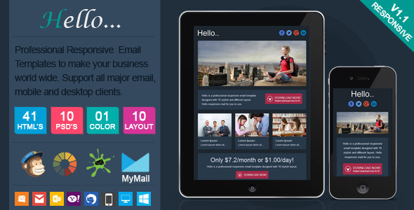 Hello - Professional Responsive Email Template icon