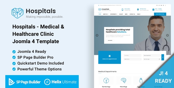 Hospitals - Medical & Healthcare Clinic Joomla 4 Template icon