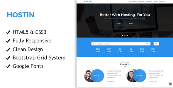 HostIn - One Page Responsive Hosting Template icon