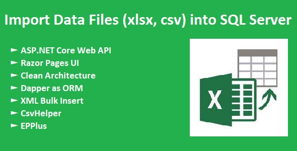 Import Data Files (xlsx, csv) into SQL Server icon