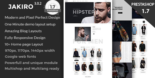 Jakiro Fashion Shop Prestashop 1.6 and 1.7 Theme icon