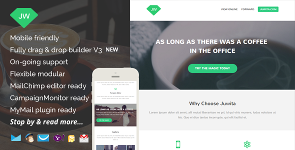 Juwita, Modern Email Template with Builder Access icon