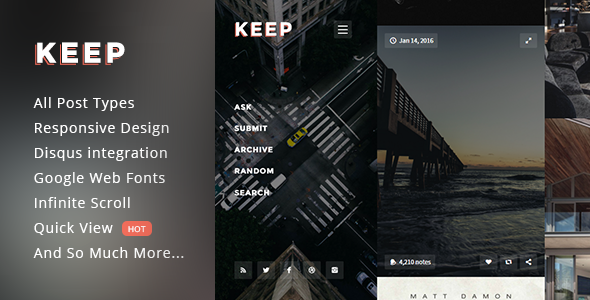 Keep - Responsive Fullscreen Grid Theme icon