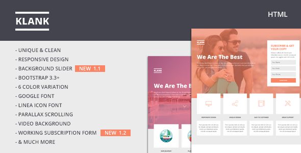 Klank | Multipurpose Landing Page With Bootstrap icon