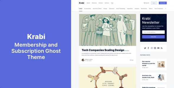 Krabi - Membership and Subscription Ghost Theme