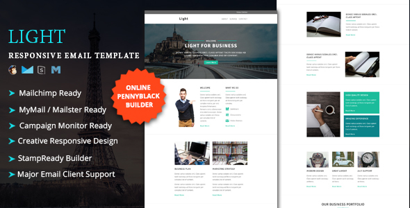 LIGHT - Multipurpose Responsive Email Template + Stampready Online Builder Access icon