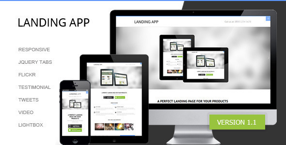 LandingApp responsive landing page icon