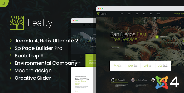 Leafty - Green Joomla 4 Template for Tree Removal and Lumberjack Company icon