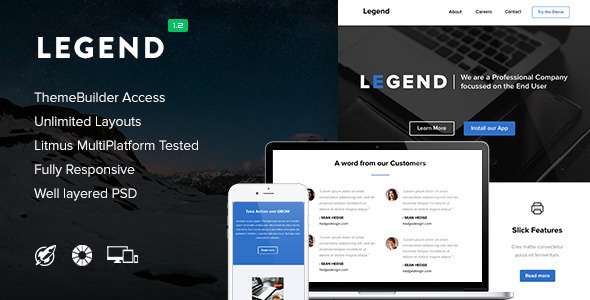 Legend - Video Email (optional) + Themebuilder icon