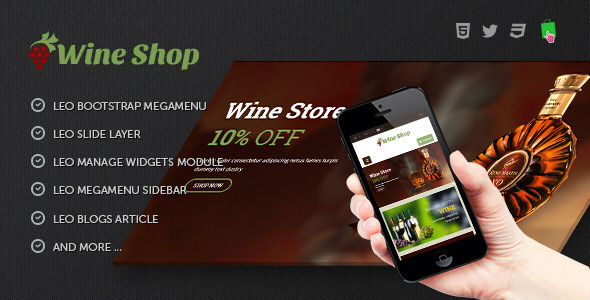 Leo Wine Store - Alcohol & Beverage PrestaShop 1.7.6.x Theme icon