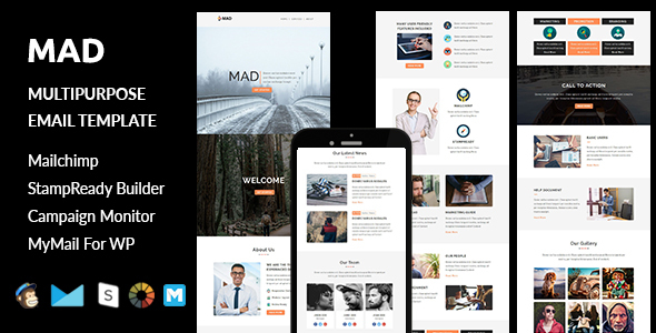 Mad - Multipurpose Responsive Email Template with Stampready Builder Access icon
