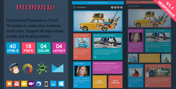 Mimmio - Metro Style Responsive Email Template icon