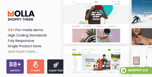 Molla - Multipurpose Responsive Shopify Theme - RTL support icon