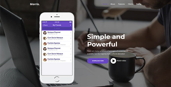 Morris - App & Product Landing Page