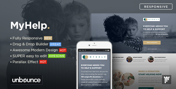 MyHelp - Non-Profit Unbounce Landing page Template icon