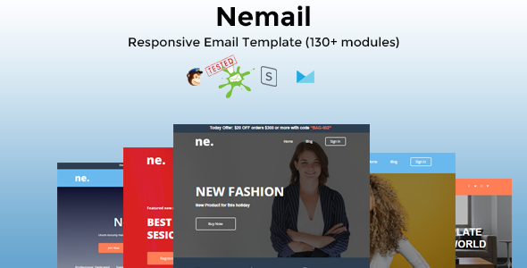 NEMAIL - Best Responsive Email Template with 130+ Modules + Stampready Builder and MailChimp Editor icon