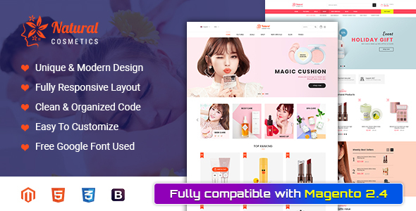 Natural - Cosmetics and Beauty Magento 2 Theme icon