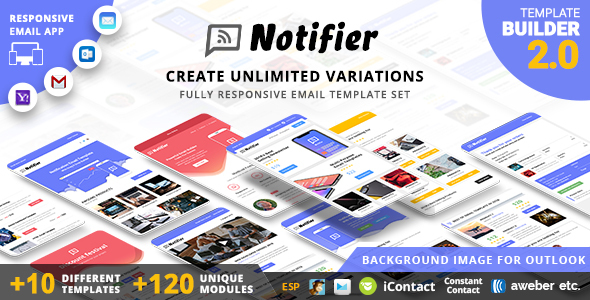 Notifier | Responsive Email Template Set + Builder Online icon