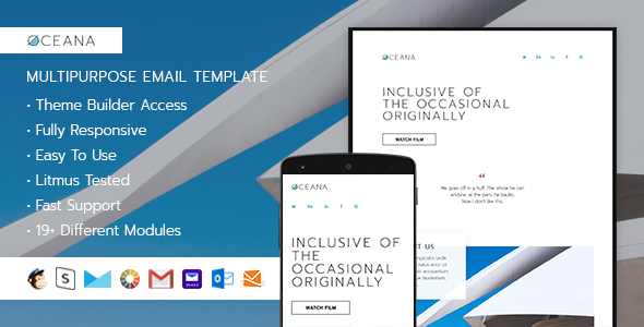 Oceana – Responsive HTML Email + StampReady, MailChimp & CampaignMonitor compatible files icon
