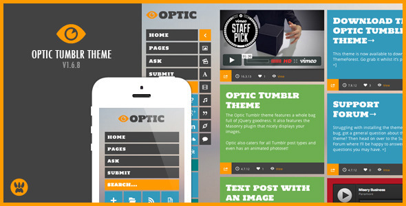 Optic - A Responsive Masonry Tumblr Theme icon