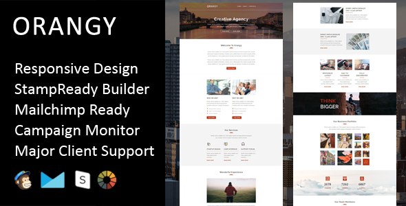 Orangy - Multipurpose Responsive Email Template + Stampready Builder icon