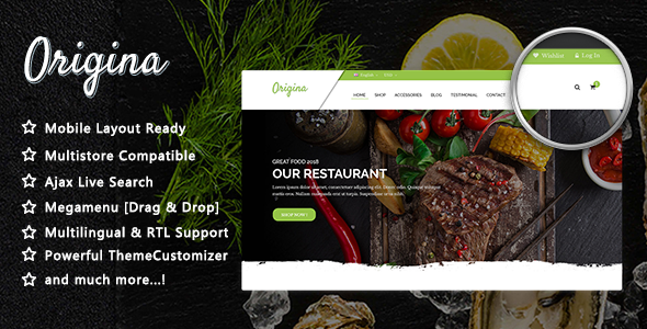 Origina - Organic Food and Restaurant PrestaShop Theme icon