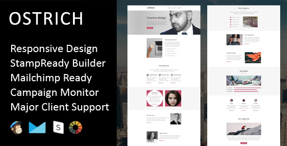 Ostrich - Multipurpose Responsive Email Template + Stampready Builder icon