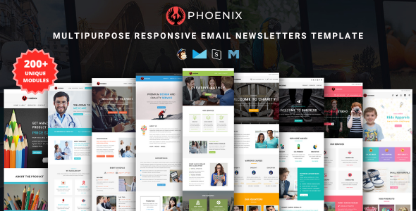 PHOENIX - Multi-Concept Responsive Email Pack with Online StampReady & Mailchimp Builders icon