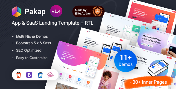 Pakap - App & SaaS Software Single Page HTML Template