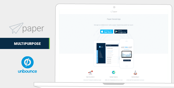 Paper Mulitipurpose Unbounce Landing Pages icon
