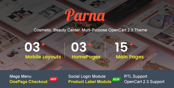 Parna - Multipurpose Responsive OpenCart 2.3 Theme | Cosmetic | Beauty Center | Fashion Store icon