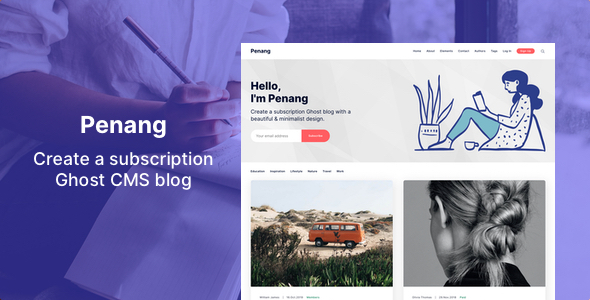 Penang - Membership and Subscription Ghost 5.0 Theme