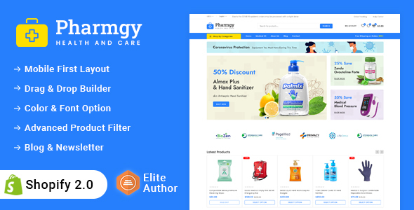 Pharmgy - Medical Store Sectioned Shopify 2.0 Responsive Theme icon