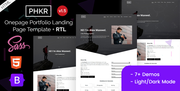 Phkr - Black & White Portfolio HTML Template