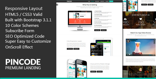 PinCode - Premium Landing Page HTML5 Template icon