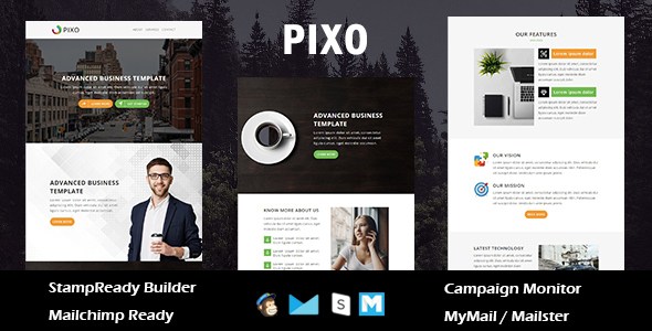 Pixo - Multipurpose Responsive Email Template With Online StampReady Builder Access icon