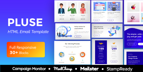 Pluse Agency - Multipurpose Responsive Email Template 30+ Modules - Mailster & Mailchimp icon