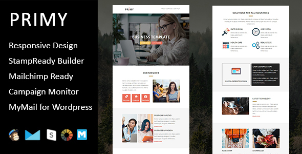 Primy - Multipurpose Responsive Email Template with Stampready Builder Access icon