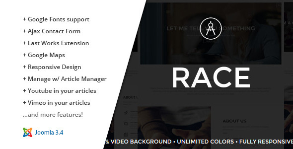 Race :: Creative One Page Joomla Template icon