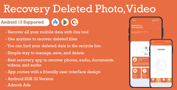 Recovery Deleted Photo,Videos - Restore All Deleted Files - Deleted Data Recovery Tool App icon