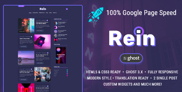Rein - Minimal Dark Theme for Ghost icon