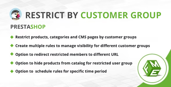 Restrict Products, Category & CMS By Customer Groups icon