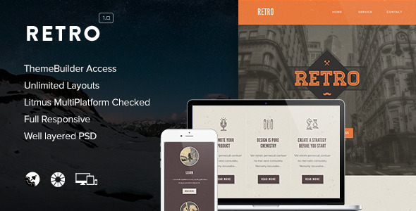 Retro - Responsive Email + Themebuilder Access icon