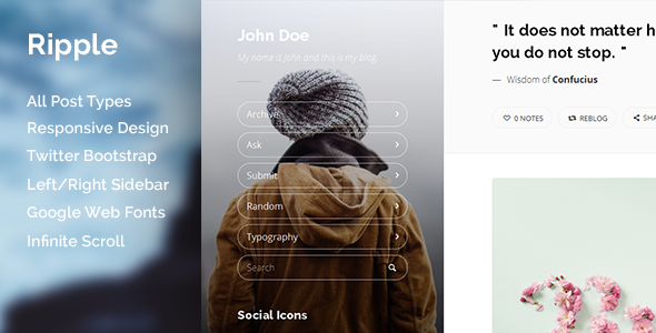 Ripple - Content Focus Tumblr Theme icon