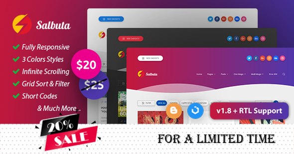 Salbuta Blog & Personal Responsive Blogger Theme icon