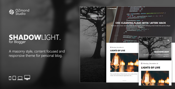 ShadowLight: A Theme for Personal Blogging icon