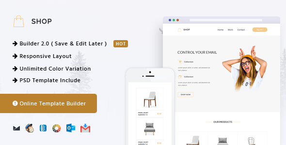 Shop - Responsive Email + Online Template Builder icon
