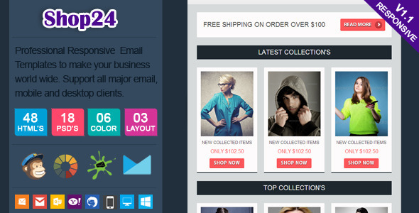 Shop24 - Responsive Ecommerce Email Template icon