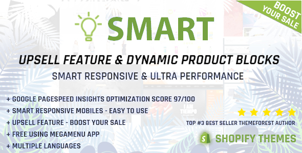 Smart - Multipurpose Shopify section - Upsell feature - Pagespeed Insights Optimization 97/100 icon